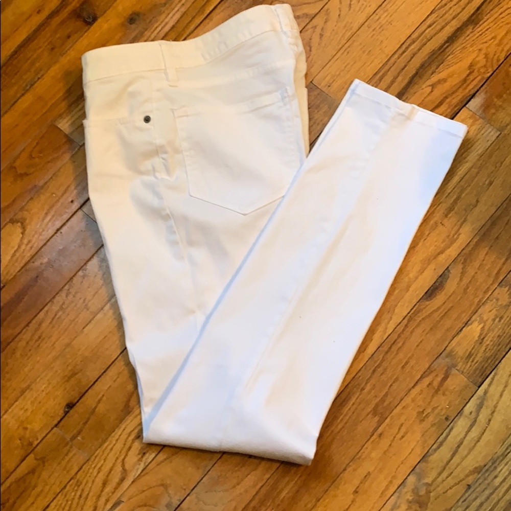Lands End White Slim Jeans